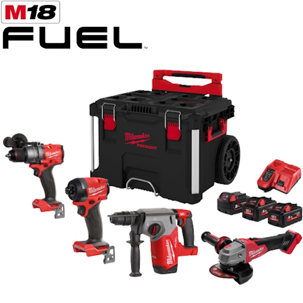Milwaukee KIT M18 FPP4IT-553TB 4 Elettroutensili + Packout Trolley
